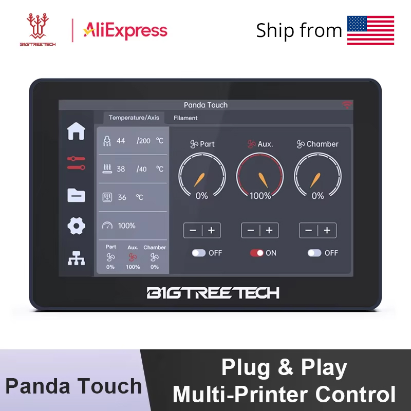 BIGTREETECH Panda ekran dotykowy 5-calowy wyświetlacz dla Bambu Lab X1 P1 Plug & Play niestandardowe UX i UI wielodrukarka sterowanie bezprzewodowe drukarka 3D