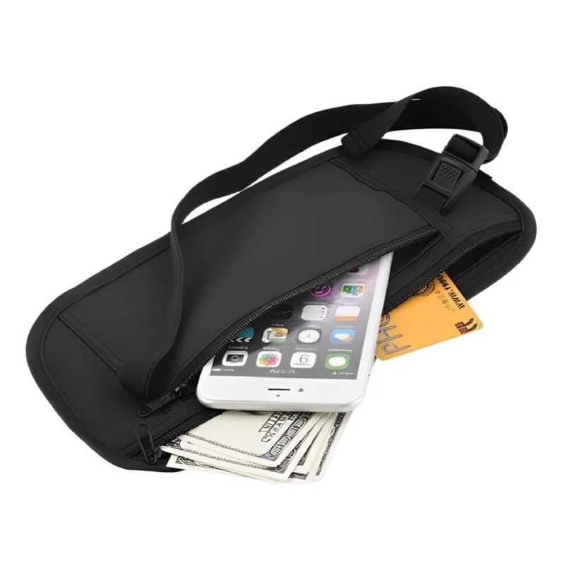 Bolsa de cintura deportiva para correr, bolsa de cintura invisible para viaje, bolsa para pasaporte, cinturón para dinero, billetera de seguridad oculta, paquete de regalo, 1/2 Uds.