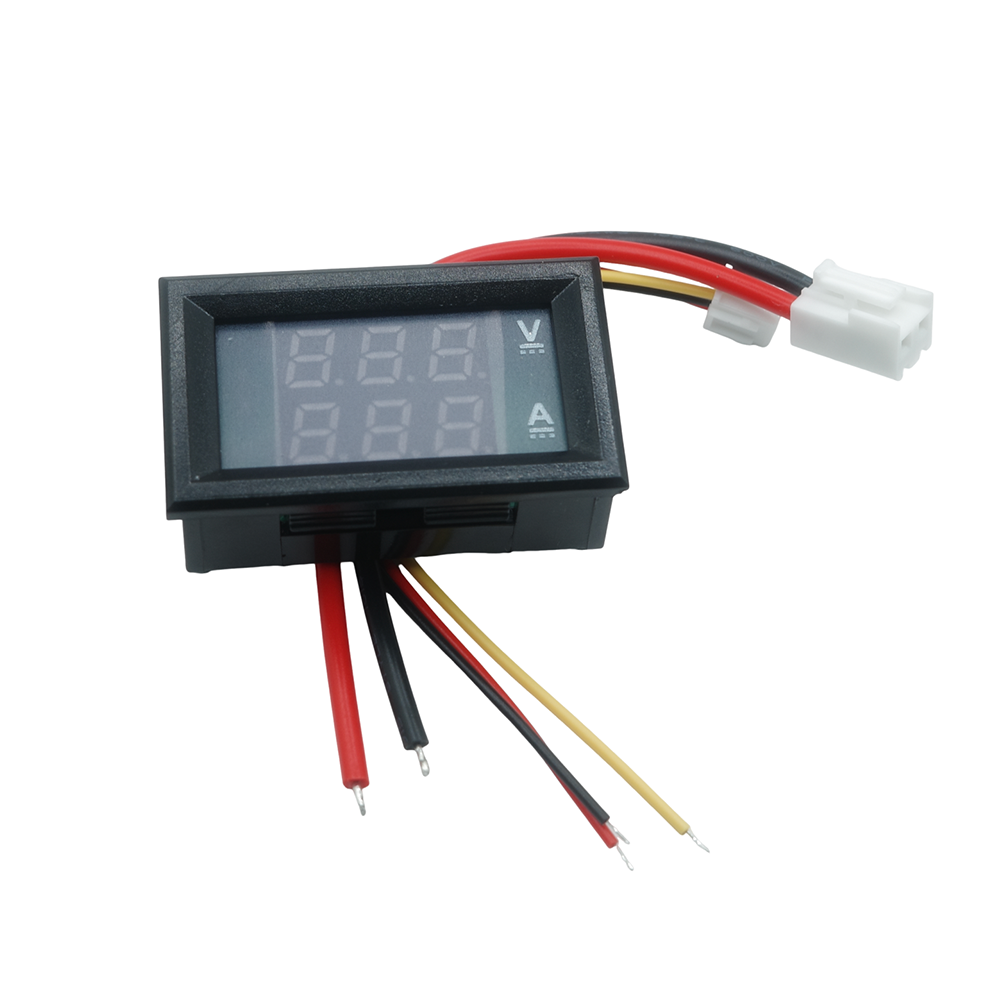 デジタル電圧計電流計 DC 100V 10A アンプ電圧電流計テスター 0.28 インチデュアル LED ディスプレイパネル接続ワイヤー付き