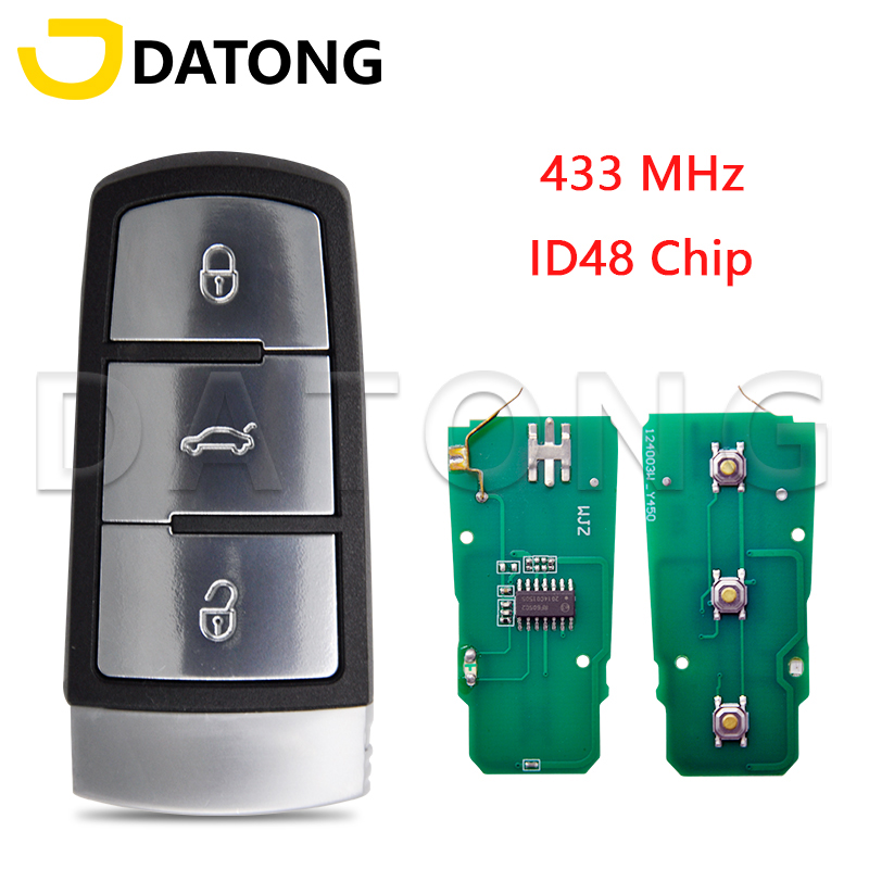 Datong World 3C 0959752 BA ID48 Chip 433MHz Half Smart Car Remote Control Key dla VW VolksWagen Passat B6 3C B7 Magotan CC