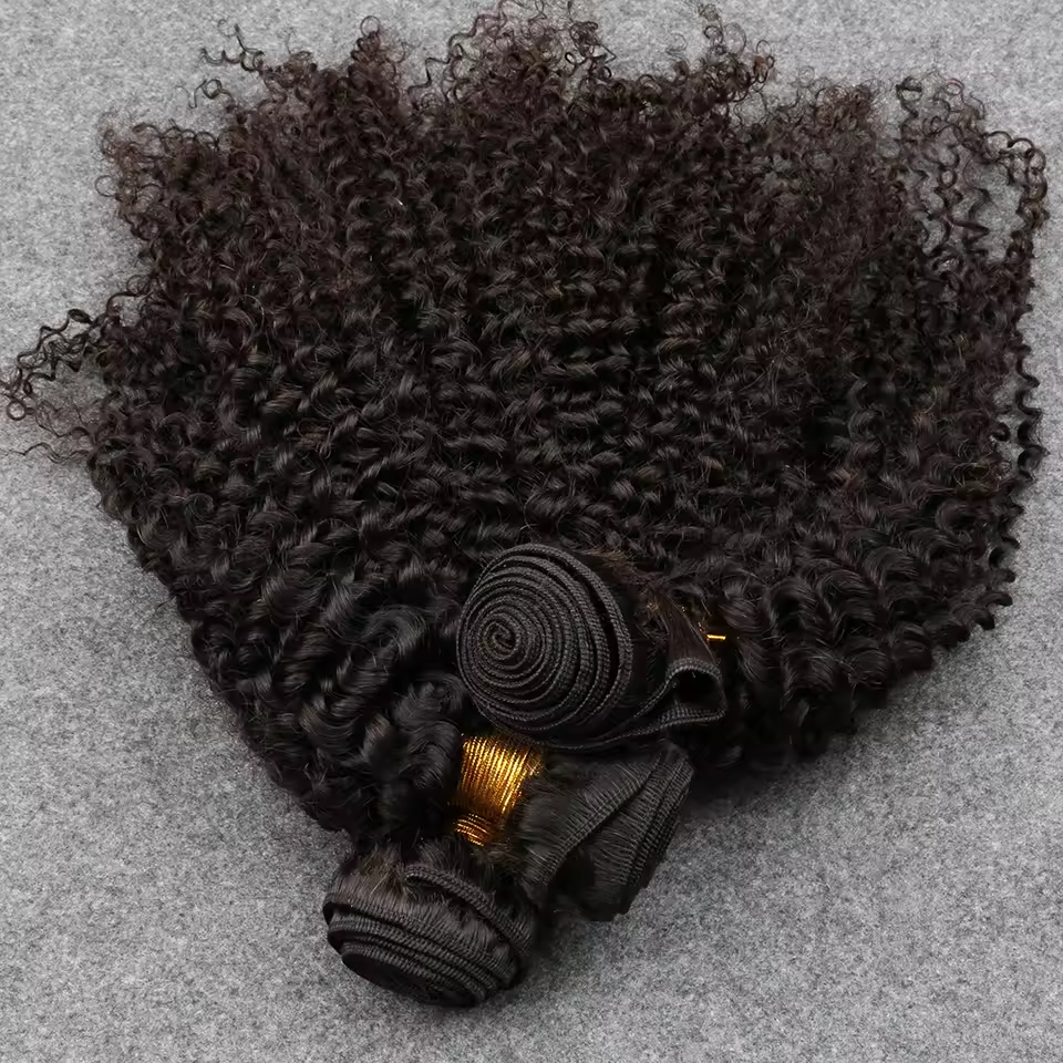 ผมแท้ Jerry Curly Bundles สีดำธรรมชาติแบบหยิกฟู  ขนาด 12 ถึง 42 นิ้ว  2 3 4 ชิ้น  แบบ Remy  สำหรับต่อผม