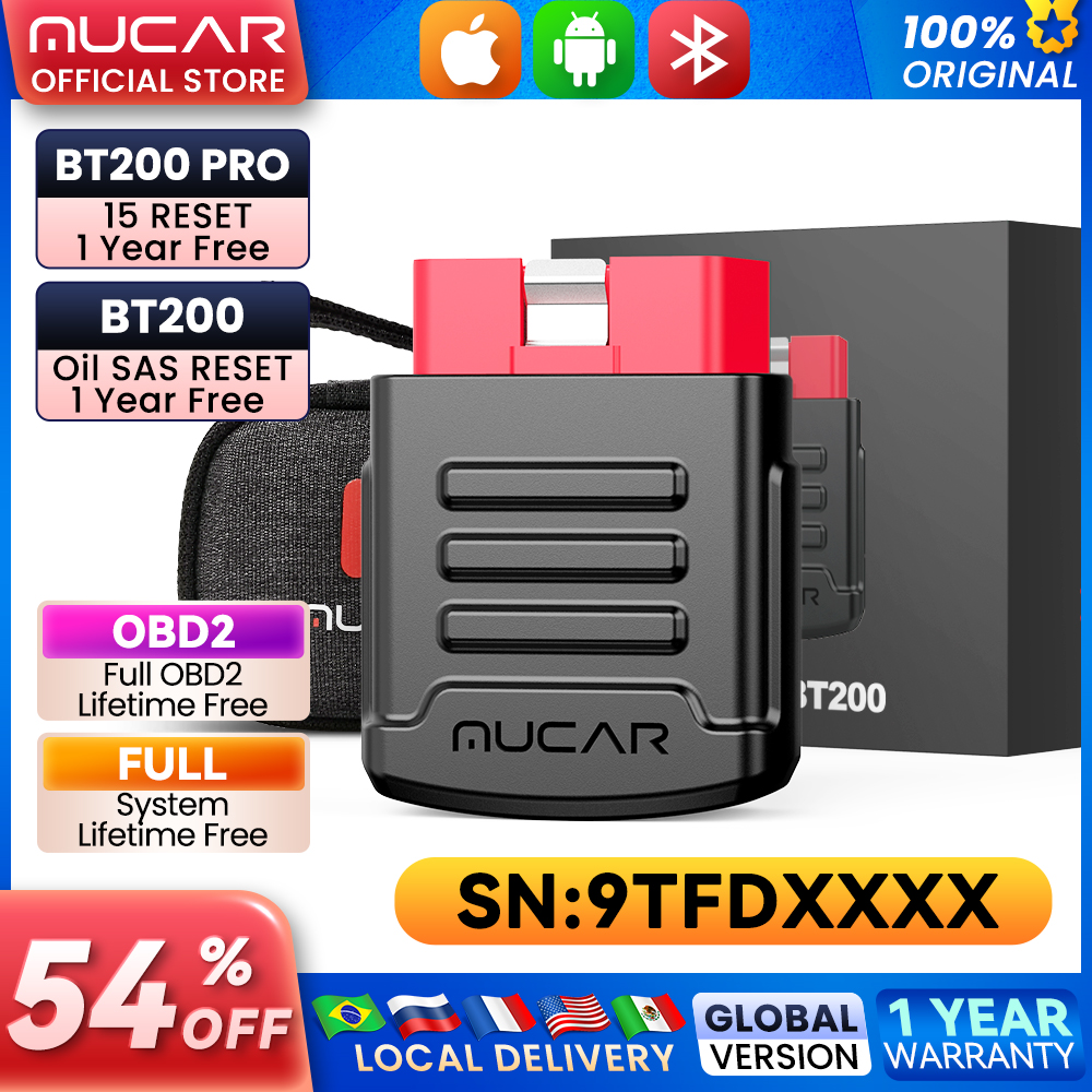 Диагностический сканер MUCAR BT200, прибор для диагностики автомобиля, Obd 2, Bluetooth, Wi-Fi, для всех автомобилей