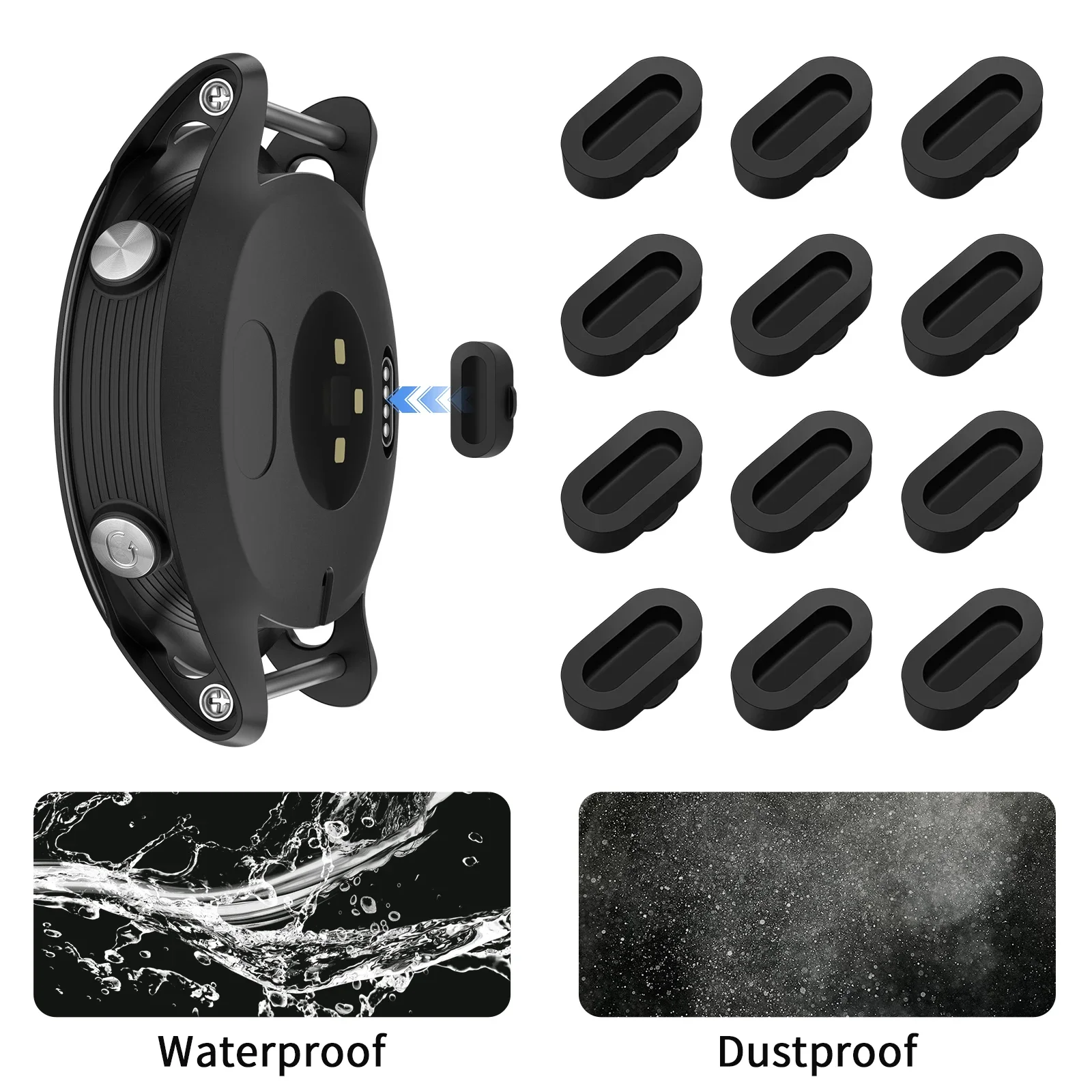 Cubierta Protectora Antipolvo para Puerto de Carga para Garmin Forerunner 955 945 265 645 965 Fenix 7 S 7X 6 6S 6X 5 Vivoactive 3 4 5