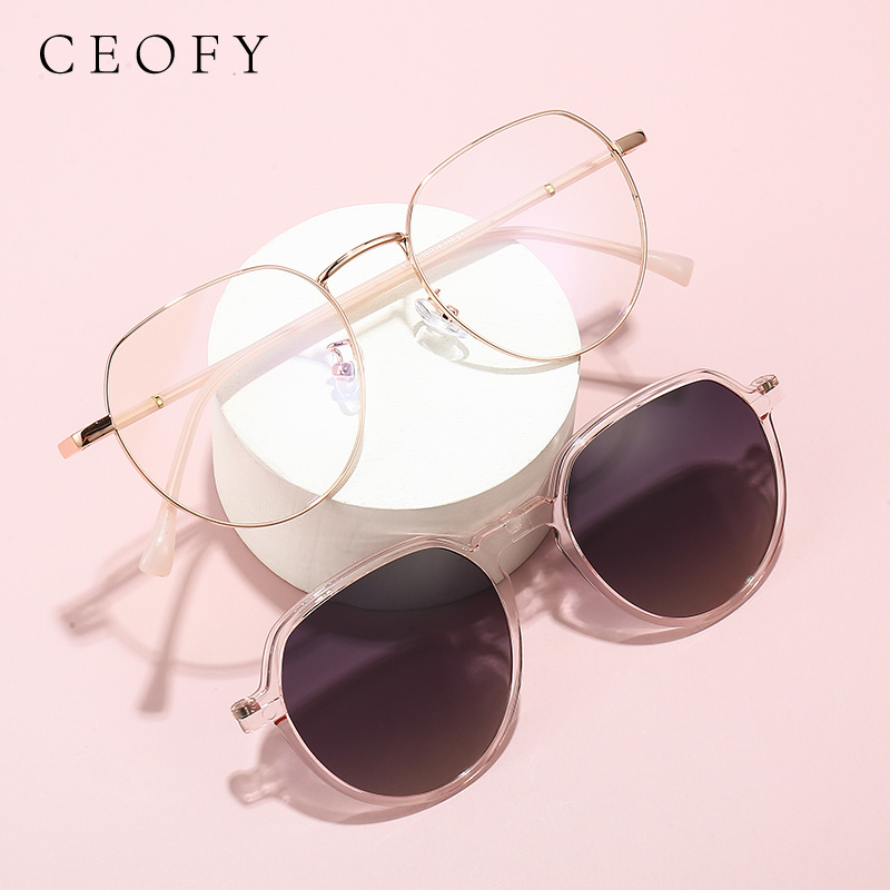 Ceofy – lunettes de soleil polarisées rétro pour femmes, monture de lunettes, Clip sur la marque de styliste, myopie, Prescription, 2022
