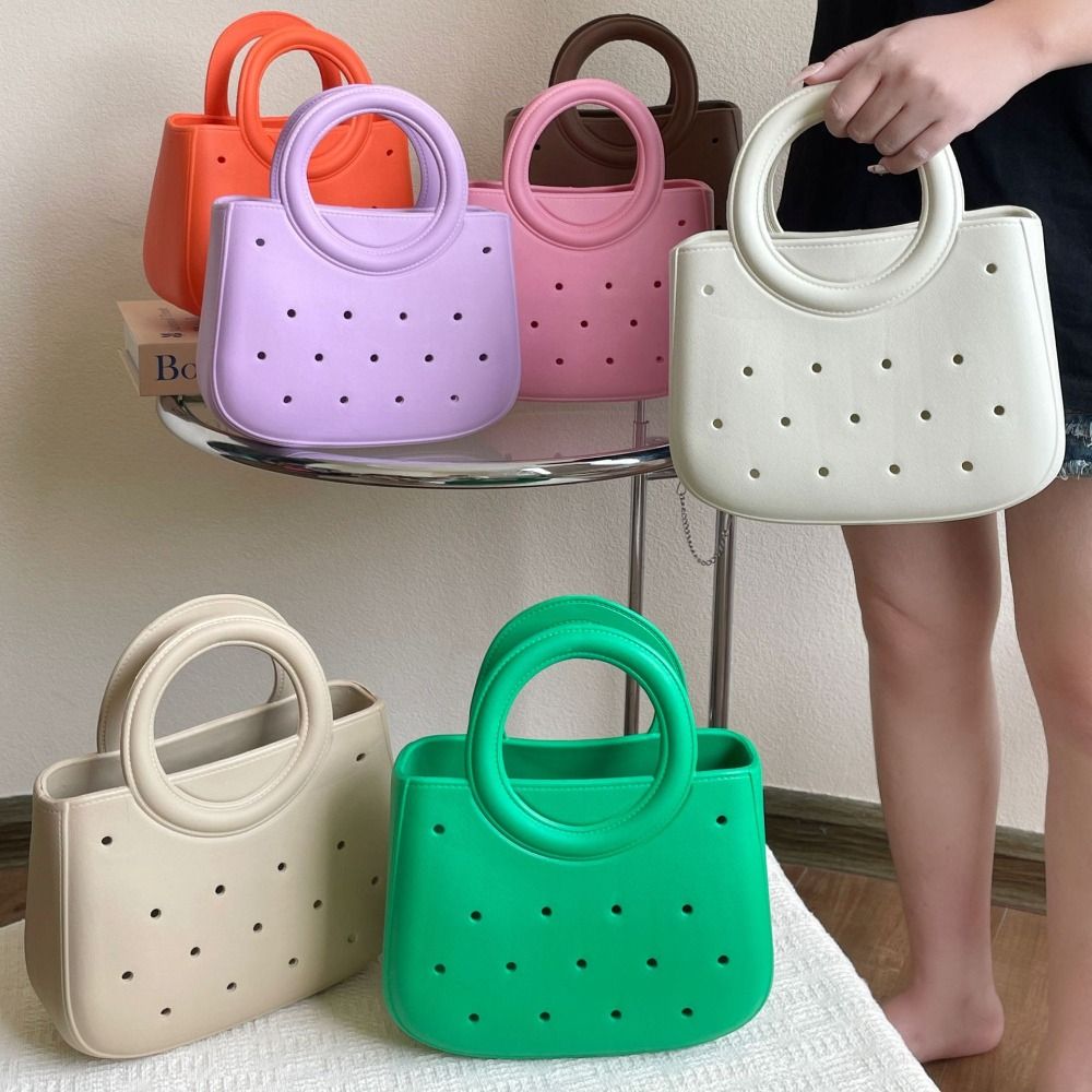 Cute EVA EVA Crossbody Bag Waterproof DIY Storage Basket Pure Color Large Capacity Beach Bag Outdoor