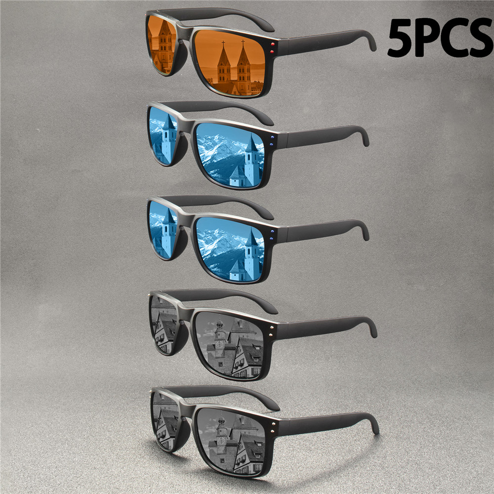 5 uds. Nuevas gafas polarizadas para hombre y mujer, gafas de pesca, gafas de sol para acampar, senderismo, conducción, gafas de sol deportivas