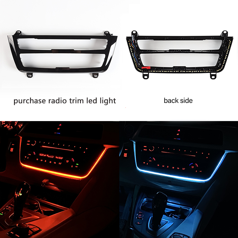 Iluminación Ambiental para Consola Central de Tablero, 2 Colores, Panel de Radio y Aire Acondicionado, Moldura LED para BMW Serie 3 4 F30 F31 F32 F33 F34 F36