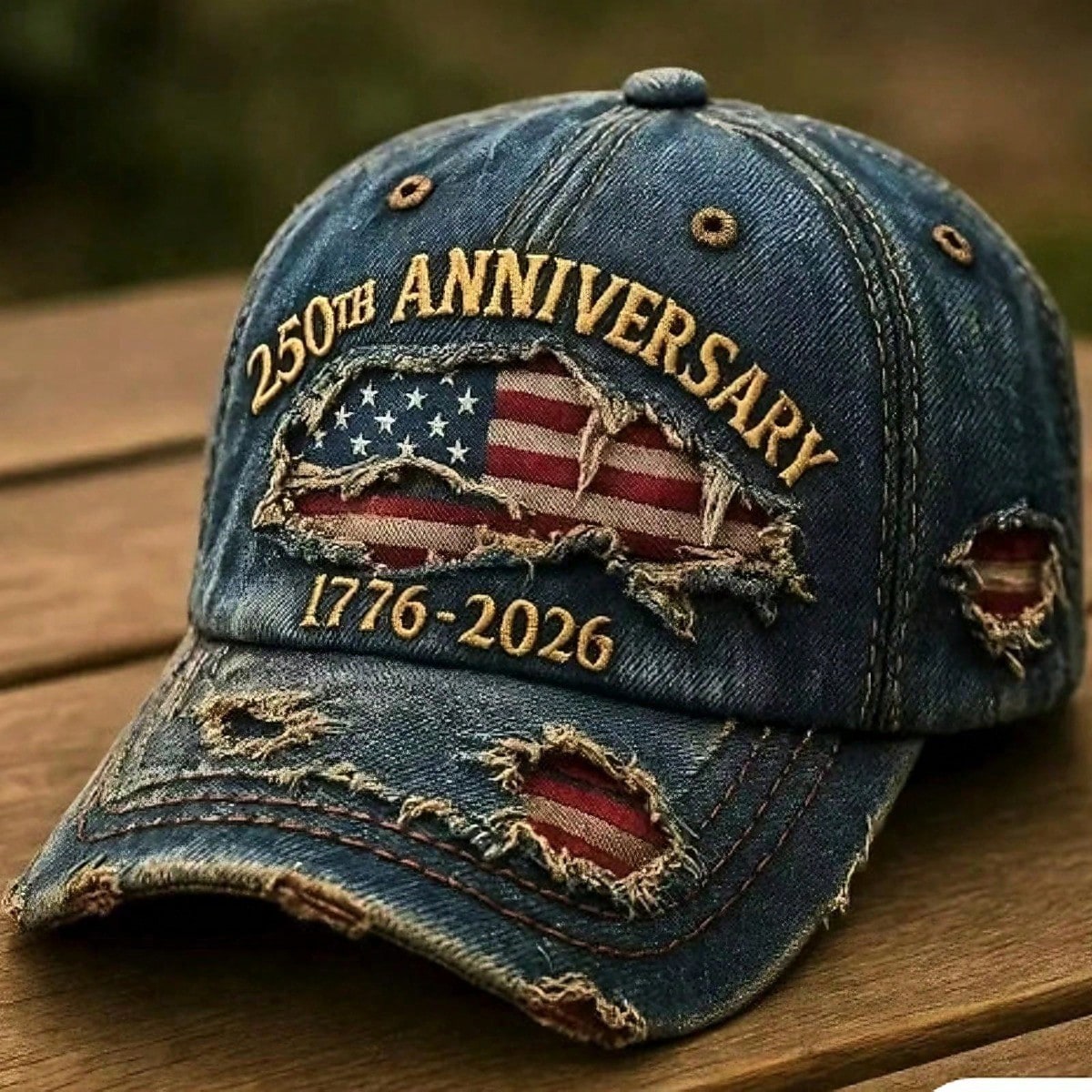 Gorra de Béisbol Conmemorativa del 250 Aniversario de la Independencia Americana, Gorra de Béisbol Patriótica de Mezclilla Desgastada, Ajustable