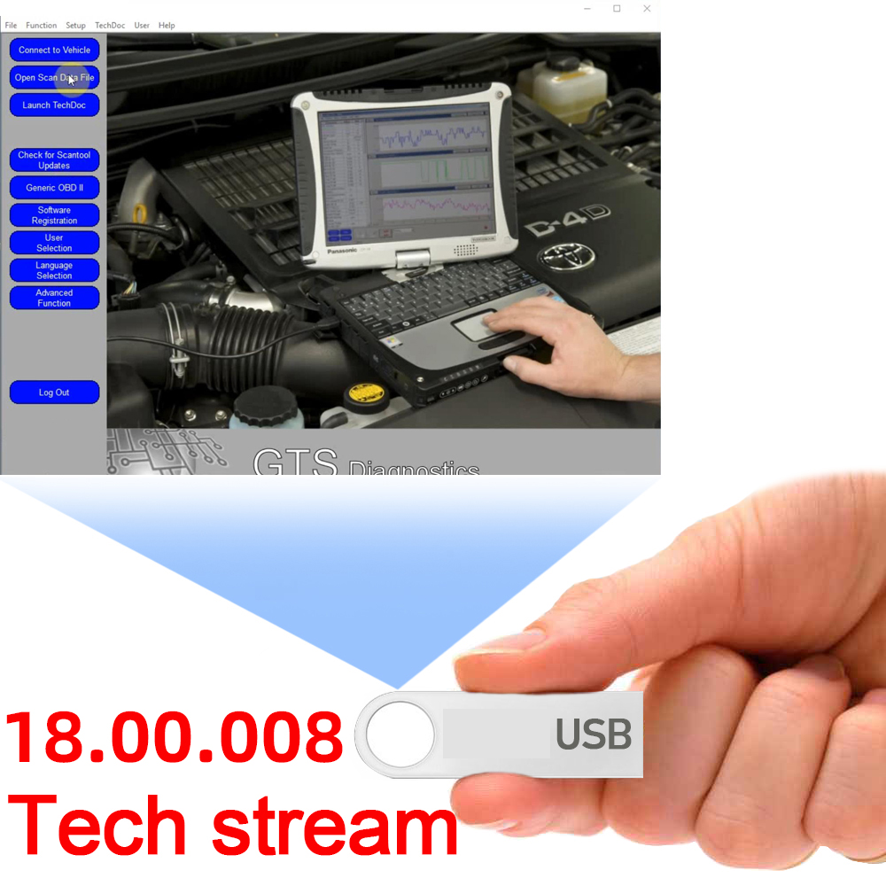 Techstream V16.00.017 Gorąca sprzedaż Oprogramowanie Mini VCI dla narzędzi diagnostycznych Toyota Car Support 2020 Praca z MiniVCI MINI VCI USB Link