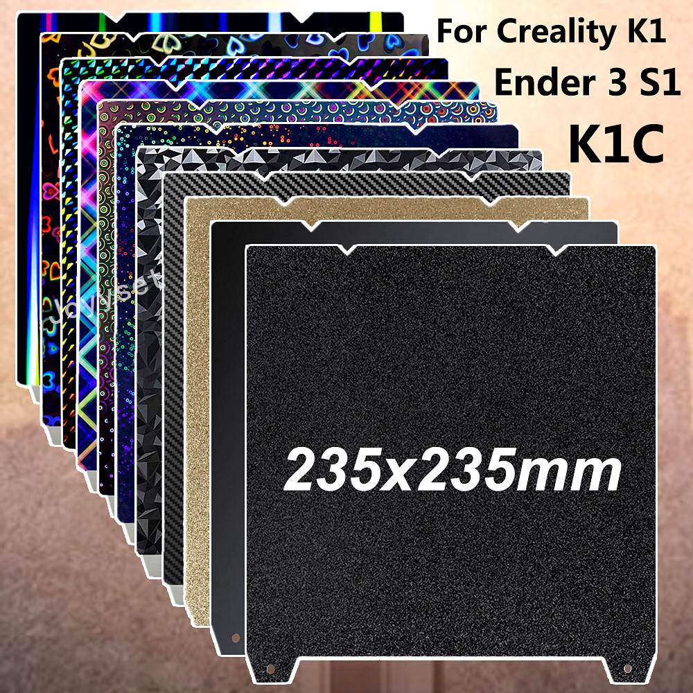 Hoja PEI para placa de construcción Ender 3 V3 SE/KE K1C negro liso PEI PEO PET placa de impresión de doble cara para Creality Ender 3 S1/Pro K1