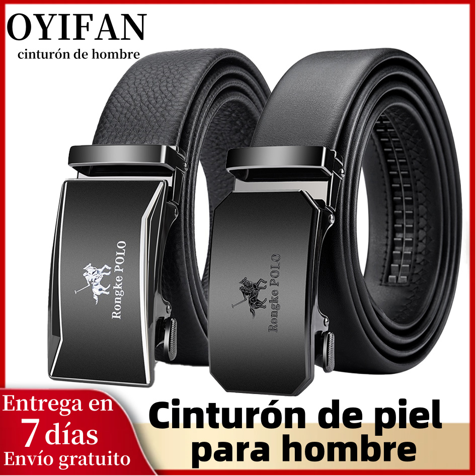 OYIFAN Cinturón de cuero genuino para hombre, cinturones automáticos, cinturón ajustable, cinturones de negocios 허리띠