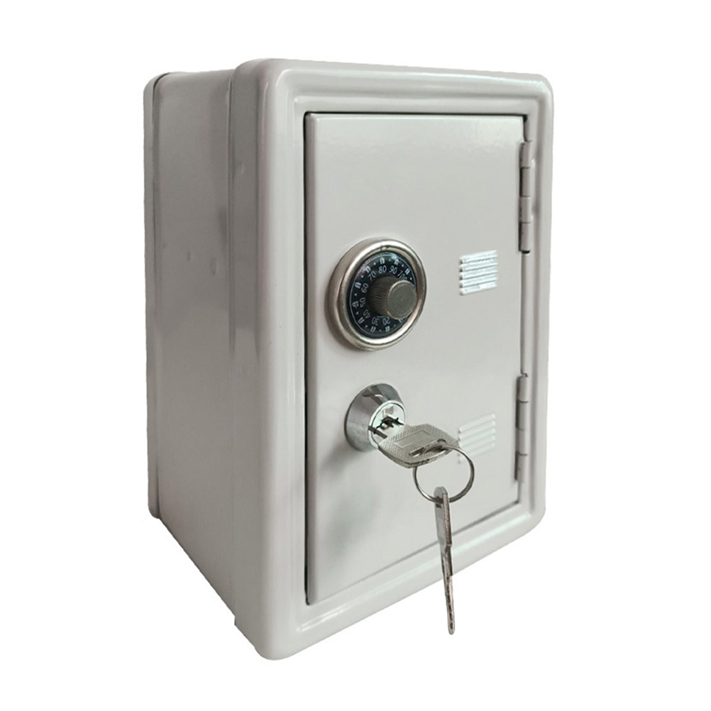 1PC Metall Safe Eisen Sparschwein Schrank Safe Mini Strongbox Form Sparen Topf Desktop Spardose Miniatur 18x12x10 cm