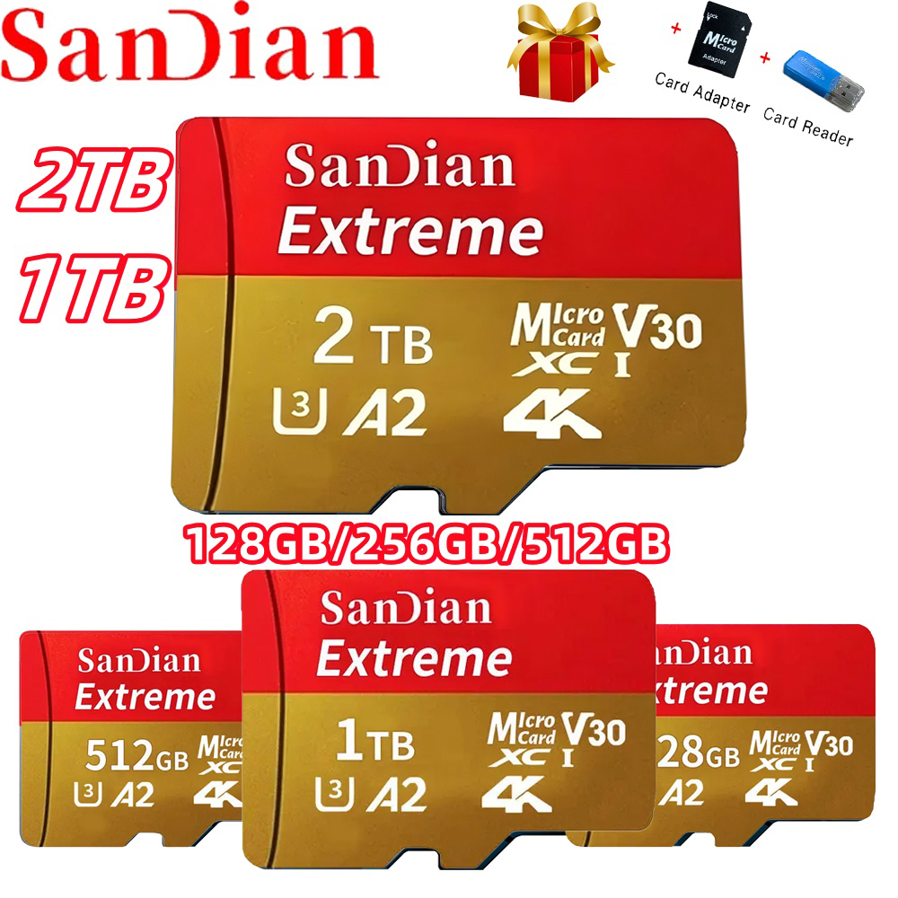 Original Micro TF/SD-Karte 256 GB 512 GB Speicherkarte Hochgeschwindigkeits-SD-Speicherkarten Flash-SD-Karte mit großer Kapazität für Laptop/Desktop