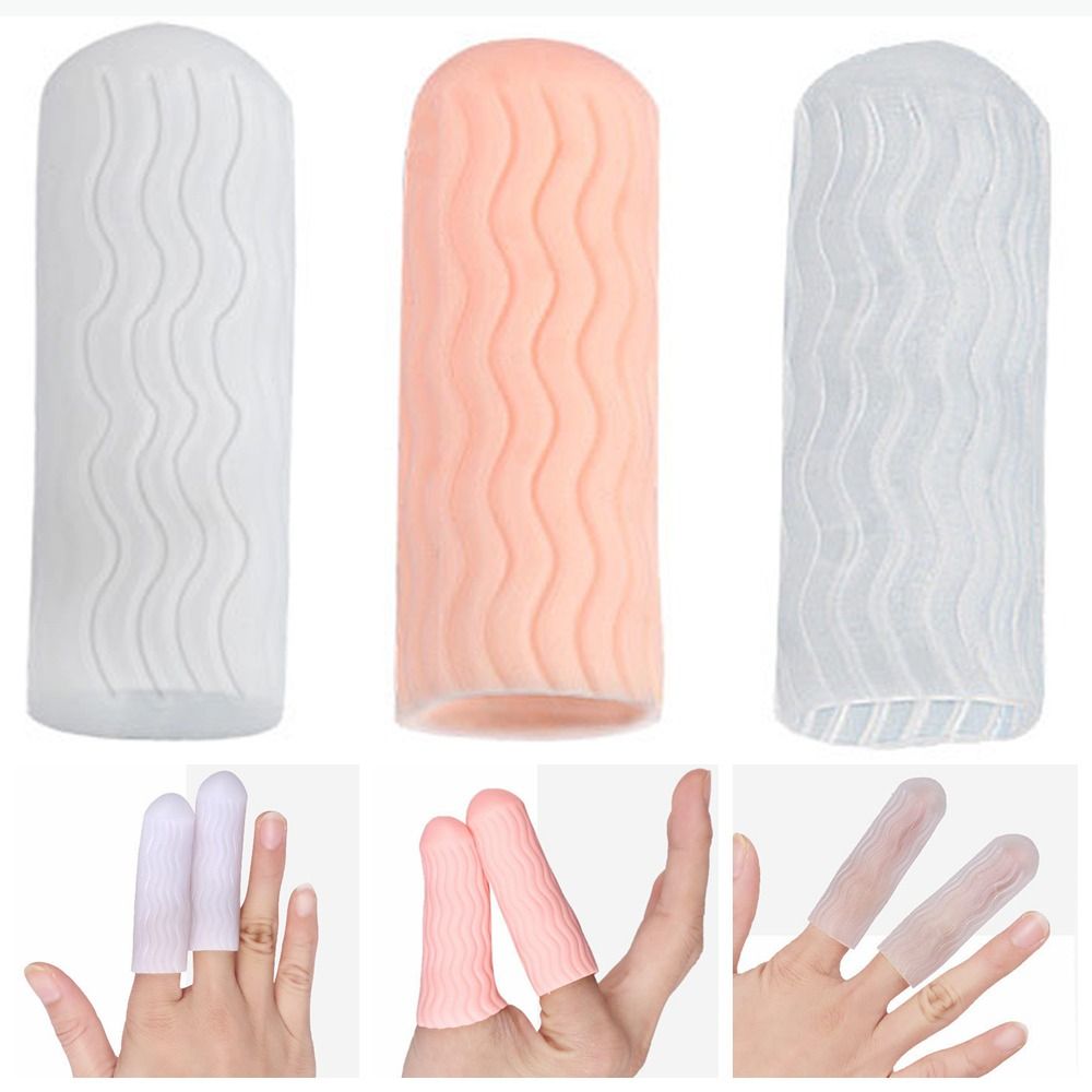 1 Pair Water Grain Style Finger Cover Soft Non-slip Anti-abrasion Silicone Finger Protector 6.5*2cm Universal Safety Supplies