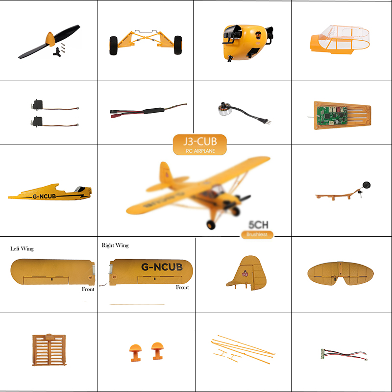 Park10 jouets nouvelle Version J3-CUB RC avion pièces de rechange planeur accessoires RC avion roues moteurs ailes de fuselage