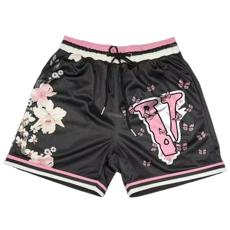 Shorts Esportivos da Moda com Estampa Floral, Respiráveis, para Basquete, Treino, Fitness e Academia, de Secagem Rápida
