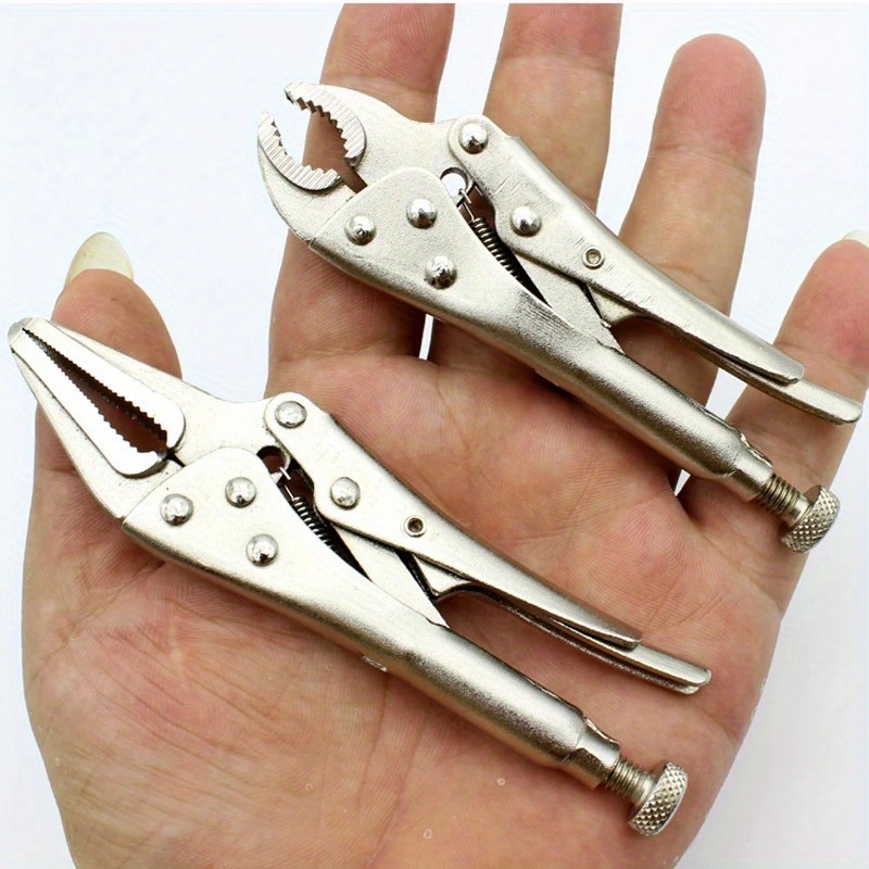 2 pçs/set Mini Vice Grip Estilo Alicate de Bloqueio 5 "Nariz Longo e 4" Curva Mandíbula Braçadeira de Economia de Trabalho Ferramenta de Braçadeira de Soldagem
