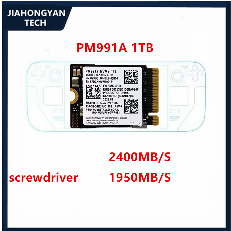 Nuevo para Samsung SSD PM991 PM991a 128G 512G 1TB SSD 2230 NVME M.2 PCIE para ordenador portátil de escritorio steamdeck tarjeta de cámara DIY