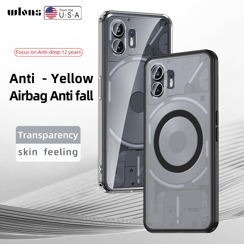 For Nothing Phone 2 1 funda Airbags a prueba de golpes funda de carga inalámbrica magnética Shell para Nothing Phone2 Phone1 funda protectora