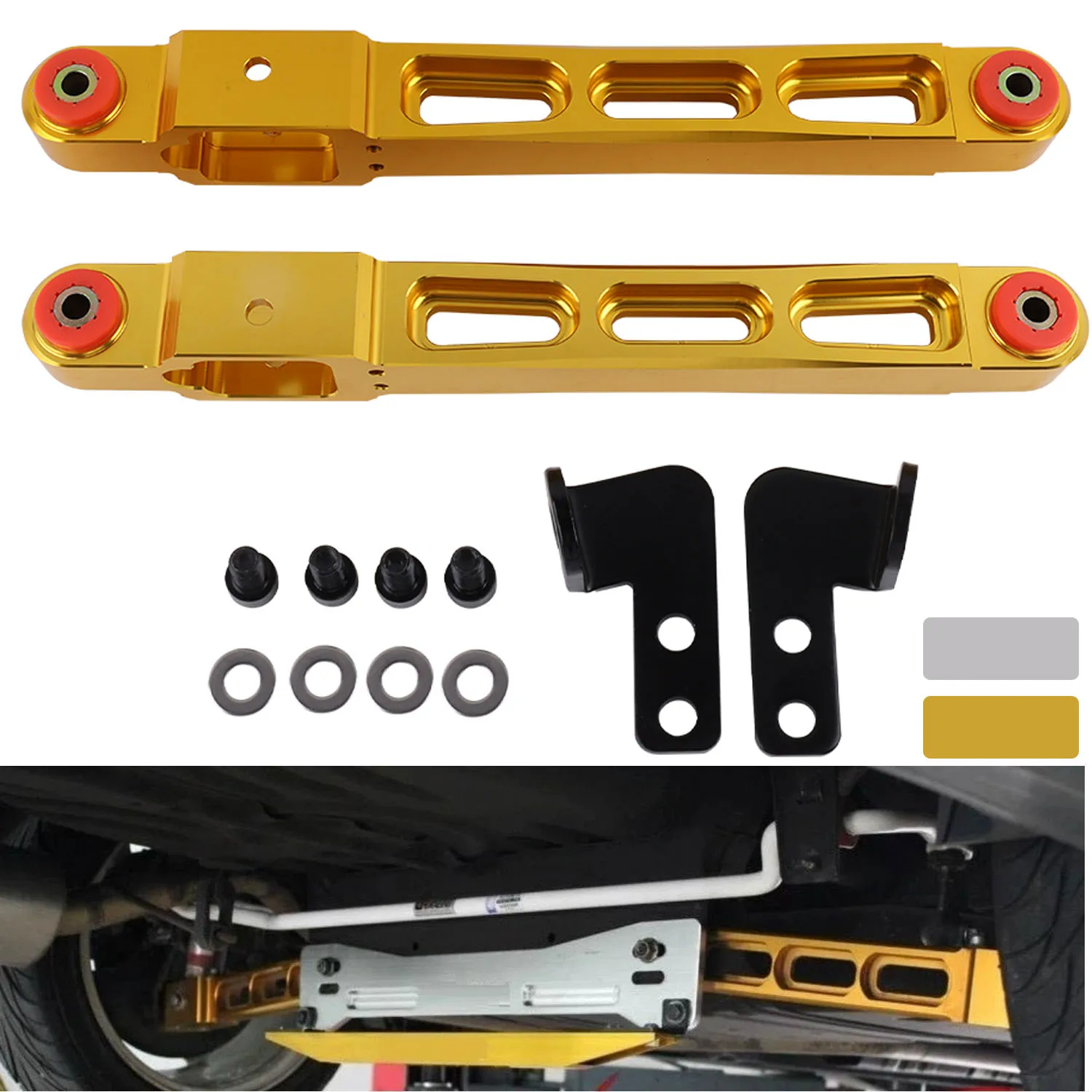 Złote srebrne tylne dolne wahacze zawieszenia do Mitsubishi Mirage 97-01 Proton 1.6