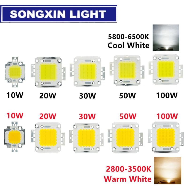 1 SZTUK 10W 20W 30W 50W 100W Biały/ciepły biały CHIP LED Zintegrowane koraliki do lampy dużej mocy 24*44mil 32V-34V 3200K-6500K 600-3000MA