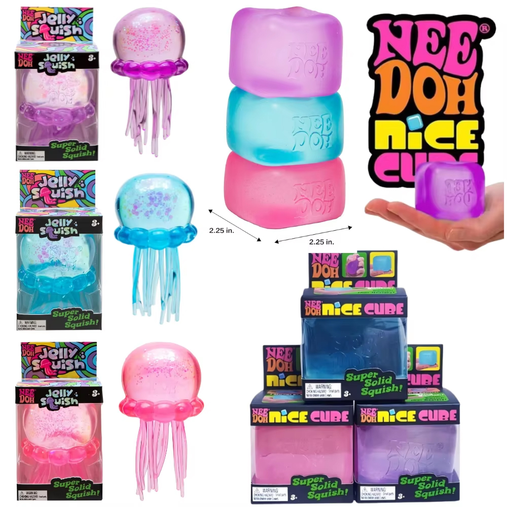 Needoh Nice Cube Sensory Stress Reliever Fidget Tool For Anxiety & Focus Desk Sensory Cube For Adults & Kids Birthday Gift