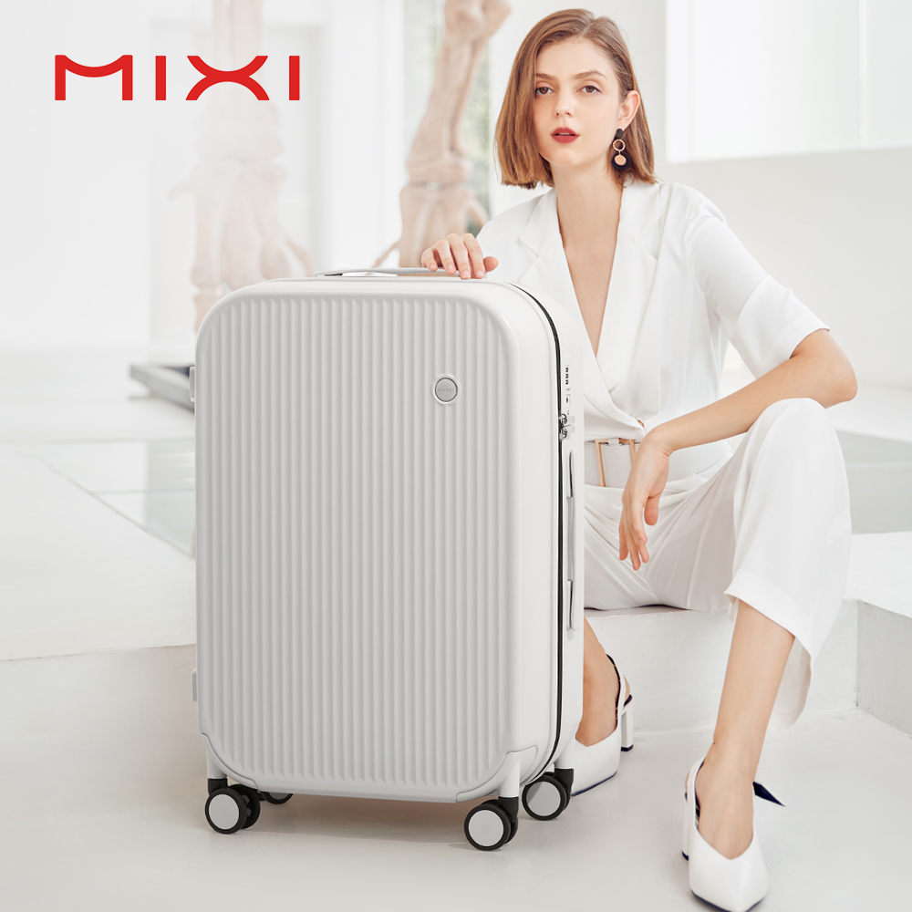 Mixi Gestreepte Reisbagage 20 Inch Cabinegrootte Bagage Lichtgewicht Handdraagtas Rollend Wiel PC Koffer 24 26 Inch M9273
