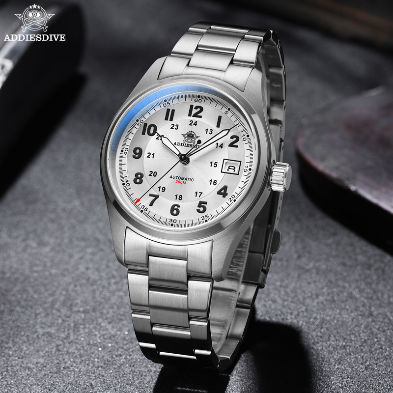 Adpeso jam tangan NH35A pria, arloji Mekanikal kaca safir 200m tahan air Analog bercahaya AD2048