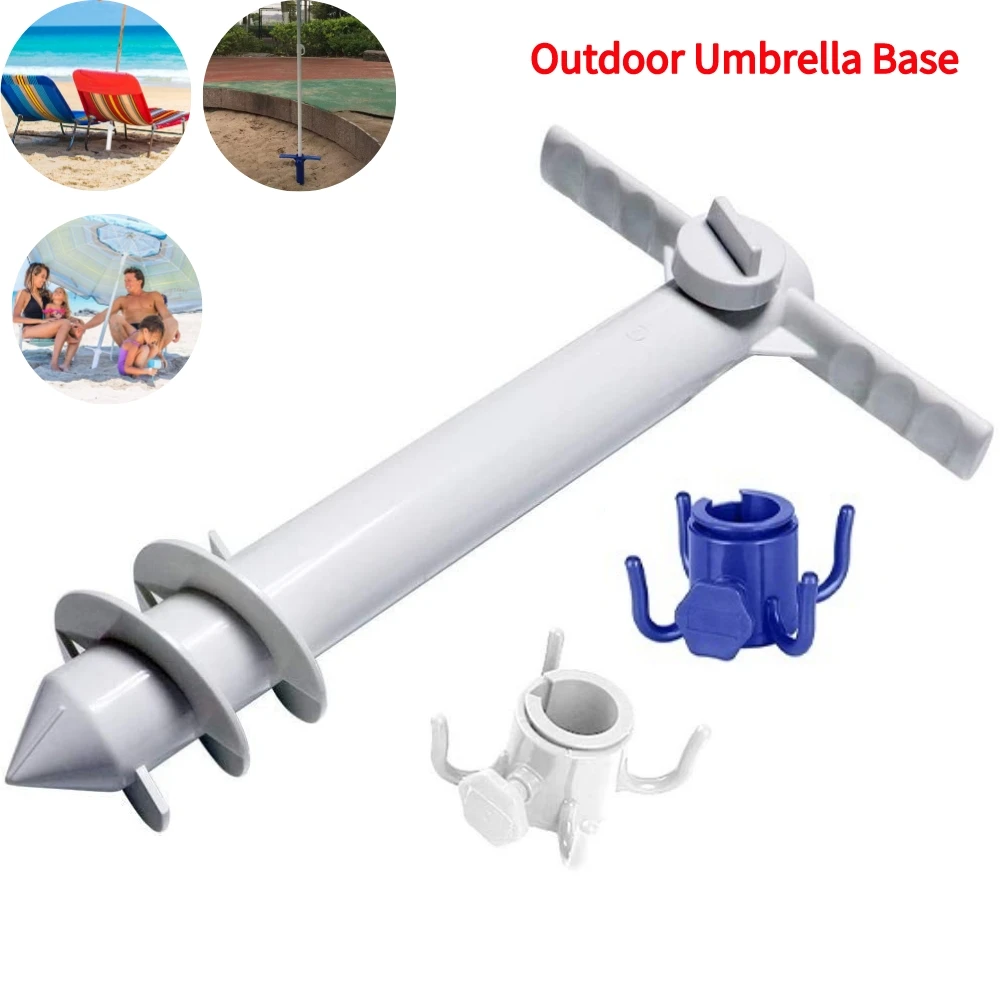 3/5 Spin Strand Paraplu Standaard Met Haak Inzetstukken Spiraal Paraplu Plug Apparatuur Paraplu Grond Anker Outdoor Reisaccessoires