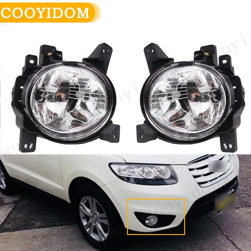 Przednie światło przeciwmgielne samochodu lampa do jazdy reflektor reflektory przeciwmgielne montaż lampy przeciwmgielnej DRL dla Hyundai SantaFe 2011 2012 92201-2b500
