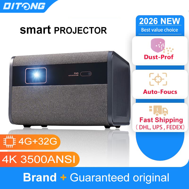 DITONG 2026 NEW J10 projector Native 1080P Autofocus 4k HD video outdoor mobile phone Android smart home theater LED projector