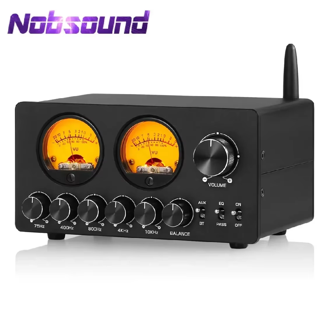 Nobsound EQ5 PRO Mini 5-pasmowy przedwzmacniacz EQ Stereo korektor Bluetooth procesor audio na biurko z miernikiem VU