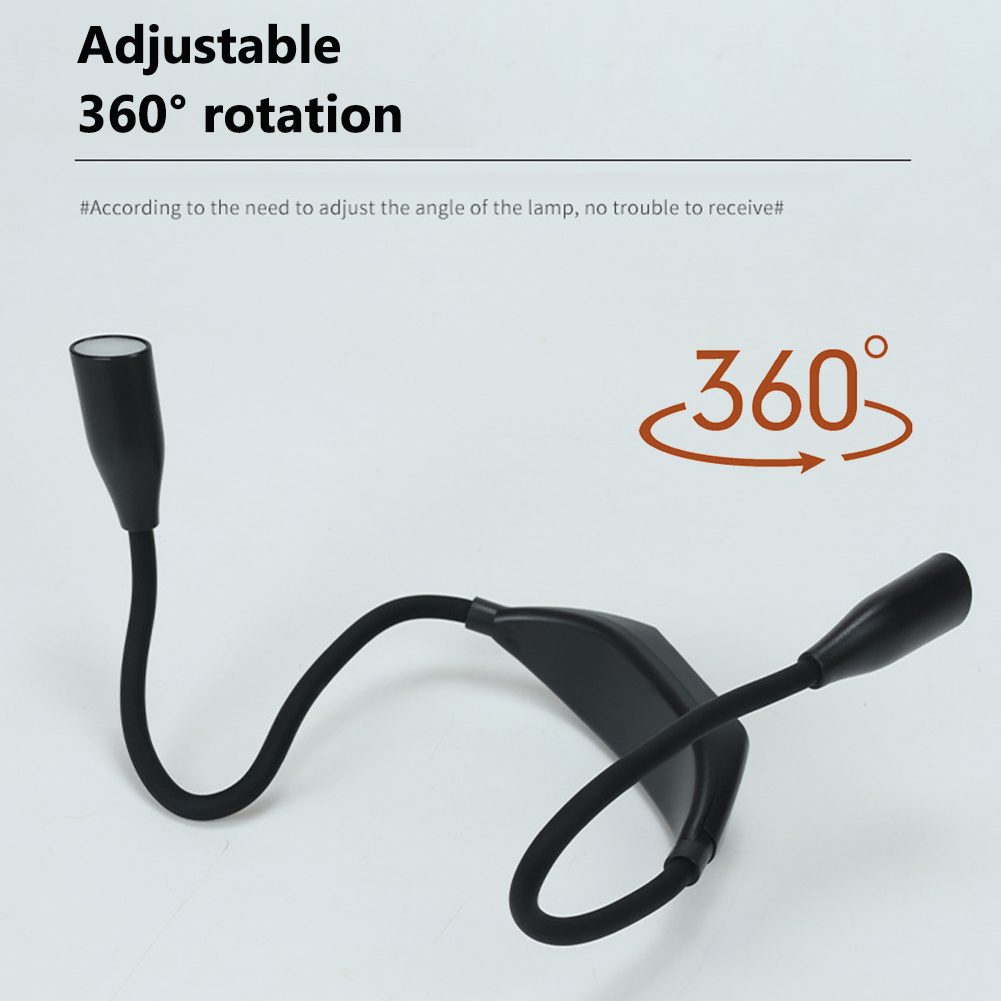 Luz LED de lectura para el cuello, lámpara de brazos flexibles, manos libres para leer en la cama, iluminación portátil de libros de 3 modos