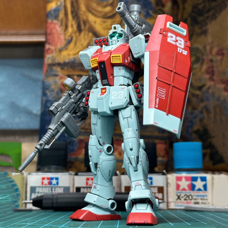 RGM-79 GM Captain Moroccan Front mit Schulterkanonen-Ausrüstung HG 1/144 Mech Assembly Model Kit Actionfigur Puzzle-Spielzeug für Jungen