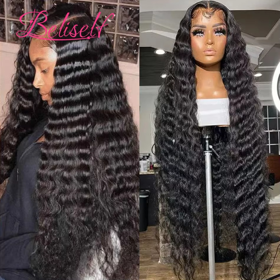 13x6 solto onda profunda peruca puxar ir perucas sem cola cabelo humano com cordão elástico 13x6 hd perucas frontais do laço pré corte 5x5 peruca do laço