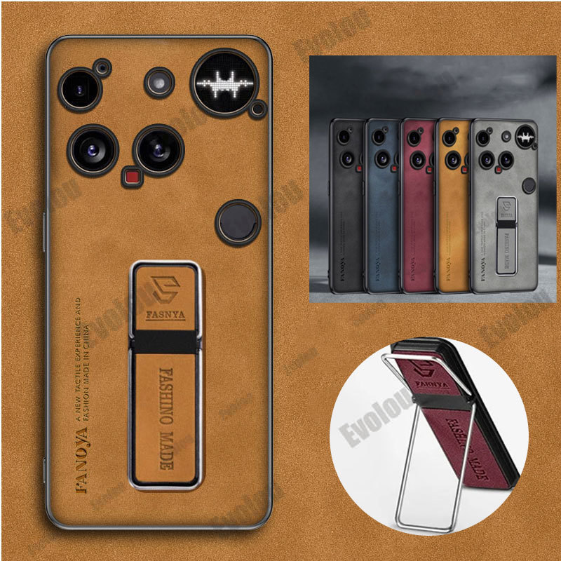 Voor Niets Telefoon 3 Case Skinsheep Lederen Armor Stand Case voor Niets Phone3 Schokbestendige Magnetische Houder Cover Bescherming Shell