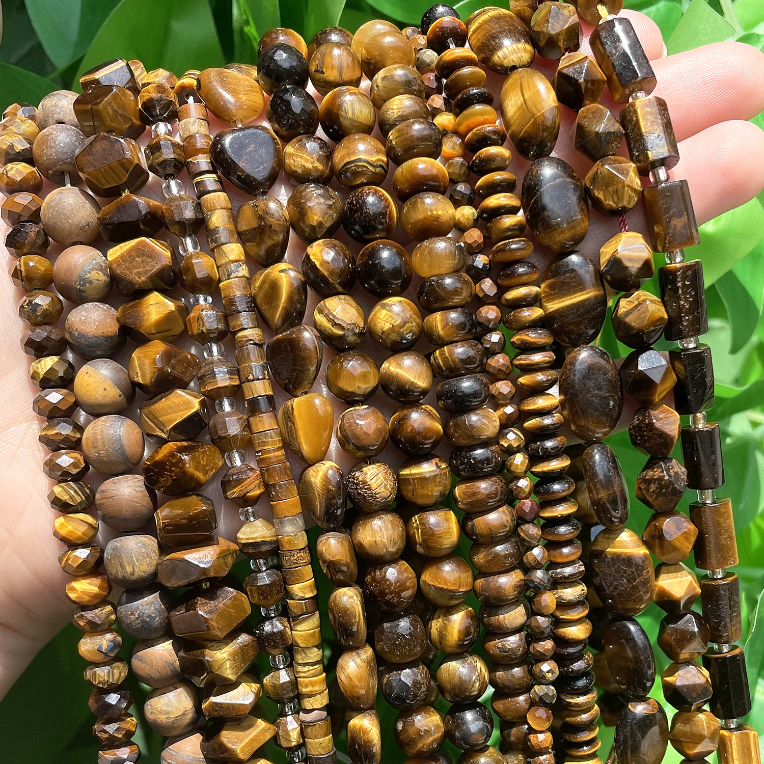 Różne style naturalne żółte koraliki z kamienia tygrysiego oka nieregularne Rondelle kolumna koralik dystansowy do biżuterii DIY Making bransoletki rzemiosło