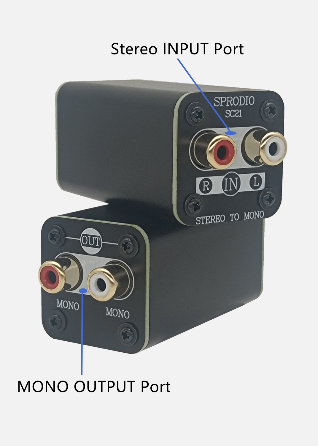 Convertisseur stéréo simple vers mono, adaptateur audio RCA évité vers mono, boîtier de sommation RCA L/R