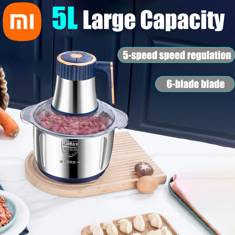 Многофункциональный блендер Xiaomi из нержавеющей стали для мяса, фруктов, овощей, кухонные комбайны, пятискоростная кухонная электрическая мясорубка