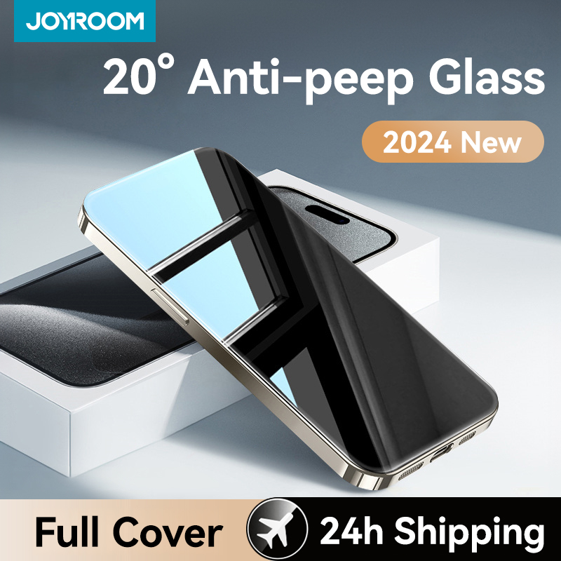 Joyroom 1/2Pcs 20 ° Vidrio Antiespía para iPhone 16 15 Pro Max, Vidrio para iPhone 16 15 14 13 12 Pro Max, Protector de Pantalla de Privacidad