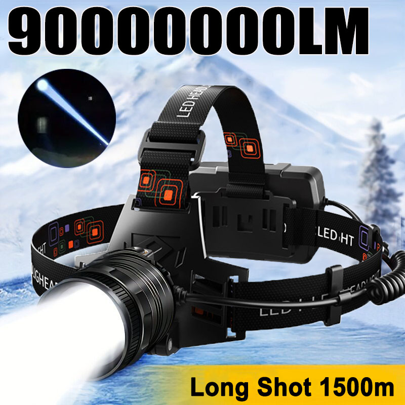 Leistungsstarke LED Kopf Lampe Aluminium Legierung Kopf Led Licht Super Helle Wiederaufladbare Kopf Taschenlampe Camping Jagd Angeln Laterne