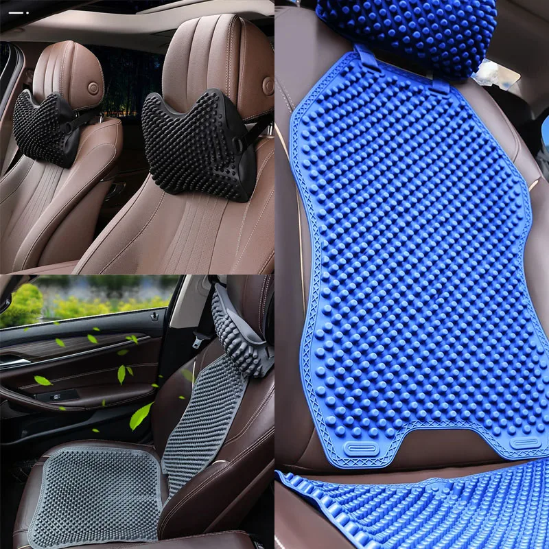 Ensemble de 3 pièces de coussins de voiture, oreillers de voiture, coussins de voiture en silicone, appuie-tête de protection confortable pour le cou, réduction de la pression