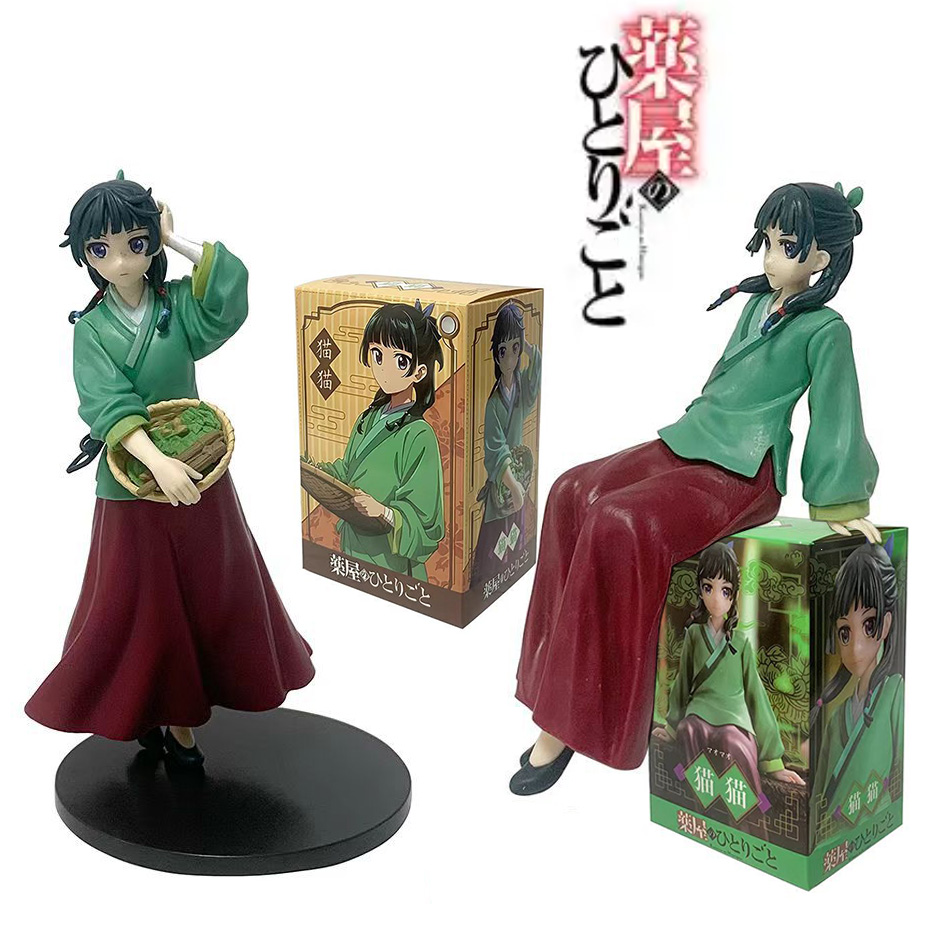 Anime pamiętniki aptekarskie rysunek 17cm Maomi figurka Model z pcv Kawaii dekoracja samochodu lalka zabawki dla dzieci prezenty świąteczne