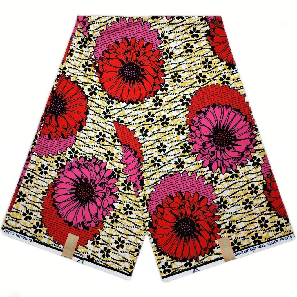 Tissu imprimé africain en coton 100% de haute qualité, tissu imprimé Ankara pour la couture, 6 yards, tissu pour robe femme, wax HS5
