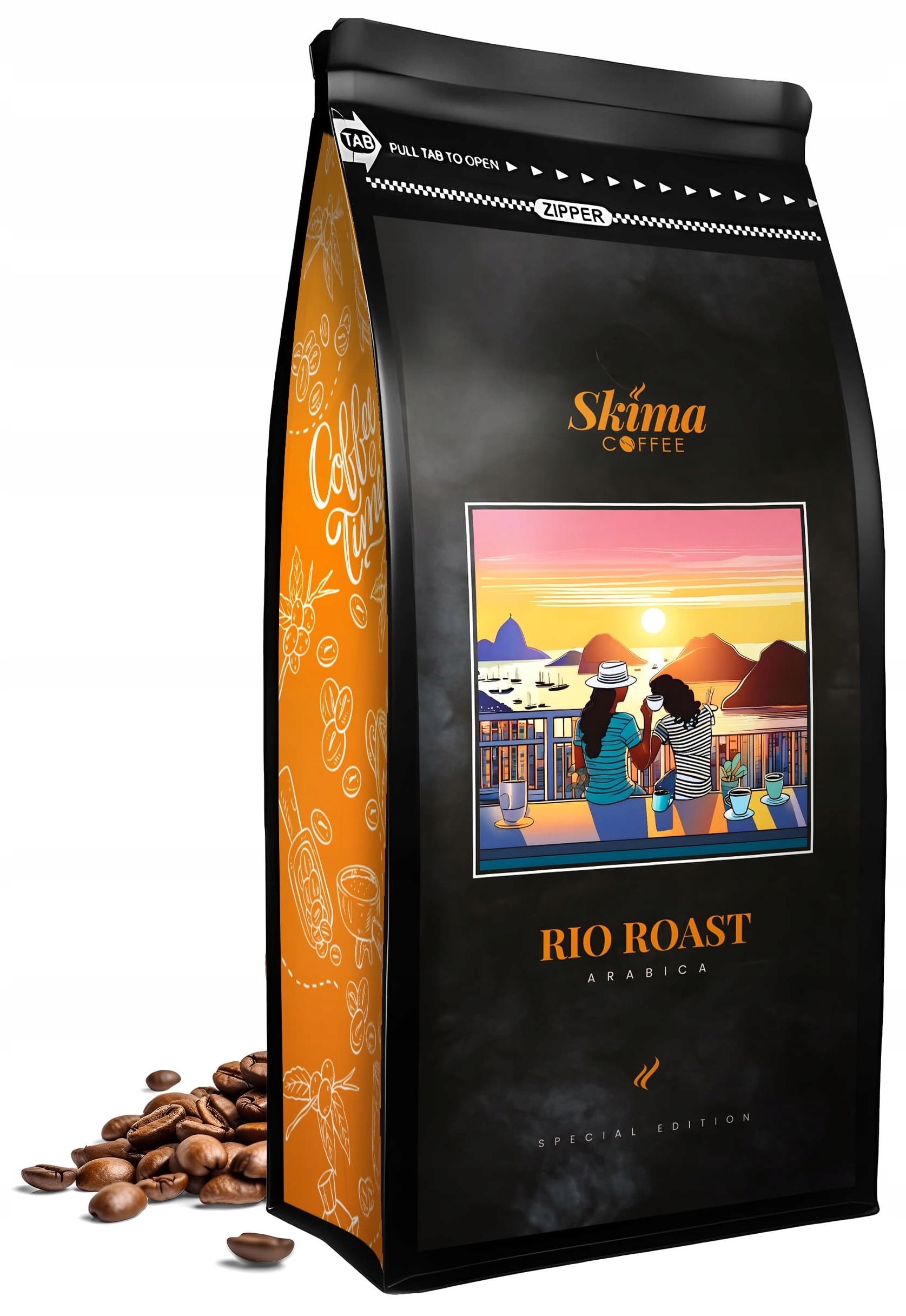 1 kg Kaffee in ganzen Bohnen RIO ROAST 100% ARABICA Frisch für Espressomaschinen + KOSTENLOSES Geschenk