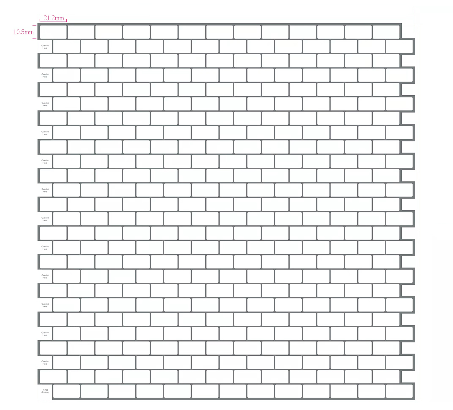 Năm 1/6 Nhà Búp Bê Mô Hình Nội Thất Mini Mẫu 30*30Cm Trắng Ngói Miếng Dán/Giấy Dán Tường