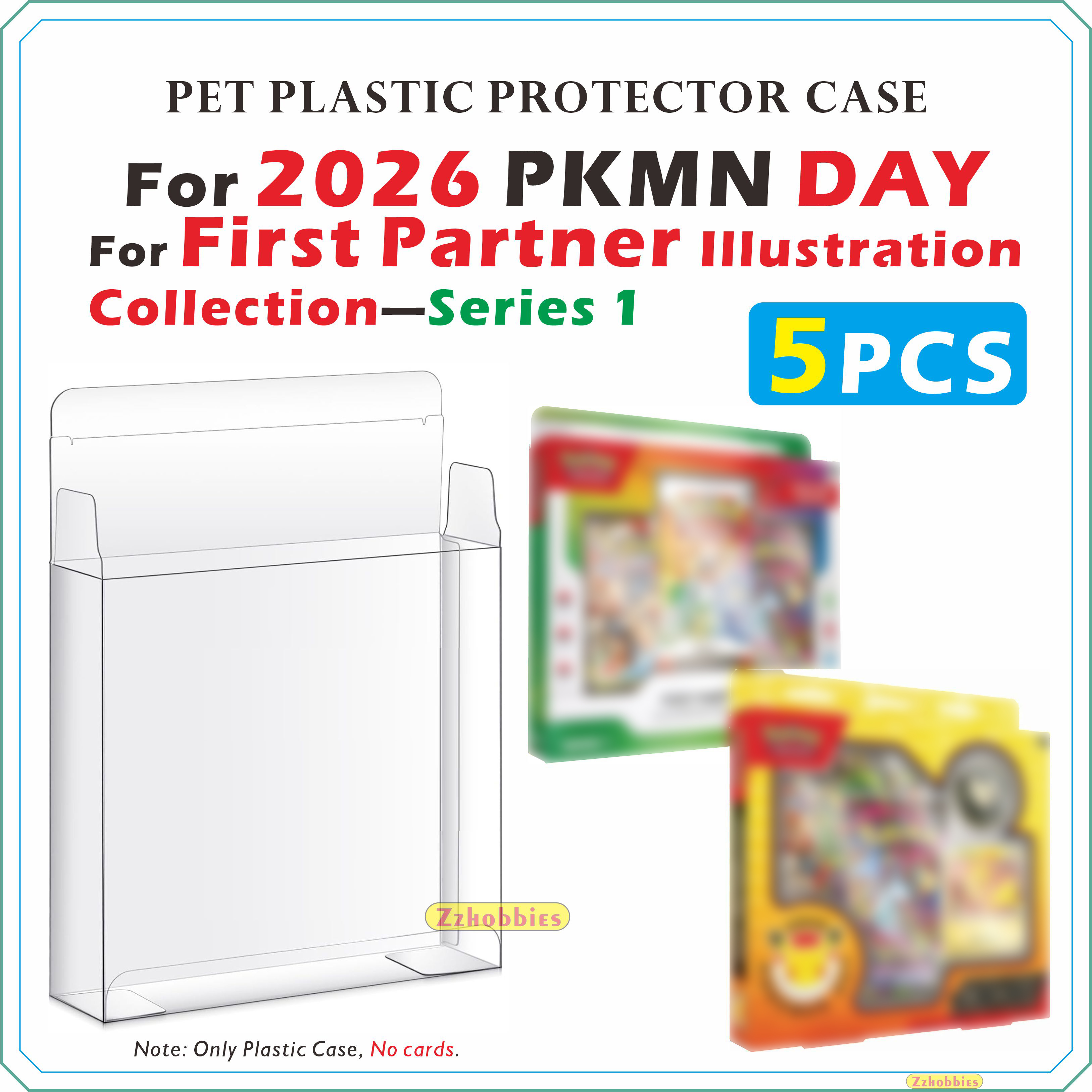 5 STKS PET-plastic beschermhoes voor 2026 PKMN DAY / First Partner Illustration Collection - Serie 1/2 【0,5 mm dik】