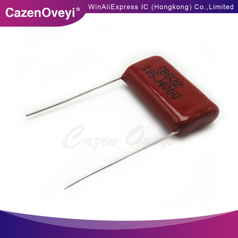 Condensador CBB22 de 5 piezas, 400V105J, 105J400V, distancia del pie de 20MM, 1UF