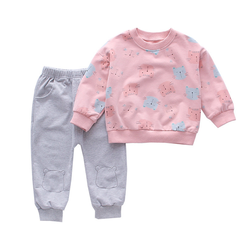 Nieuwe Herfst Baby Meisje Kleding Pak Kinderen Cartoon T-Shirt Broek 2 stks/sets Peuter Casual Kostuum Baby Outfits Kids Trainingspakken