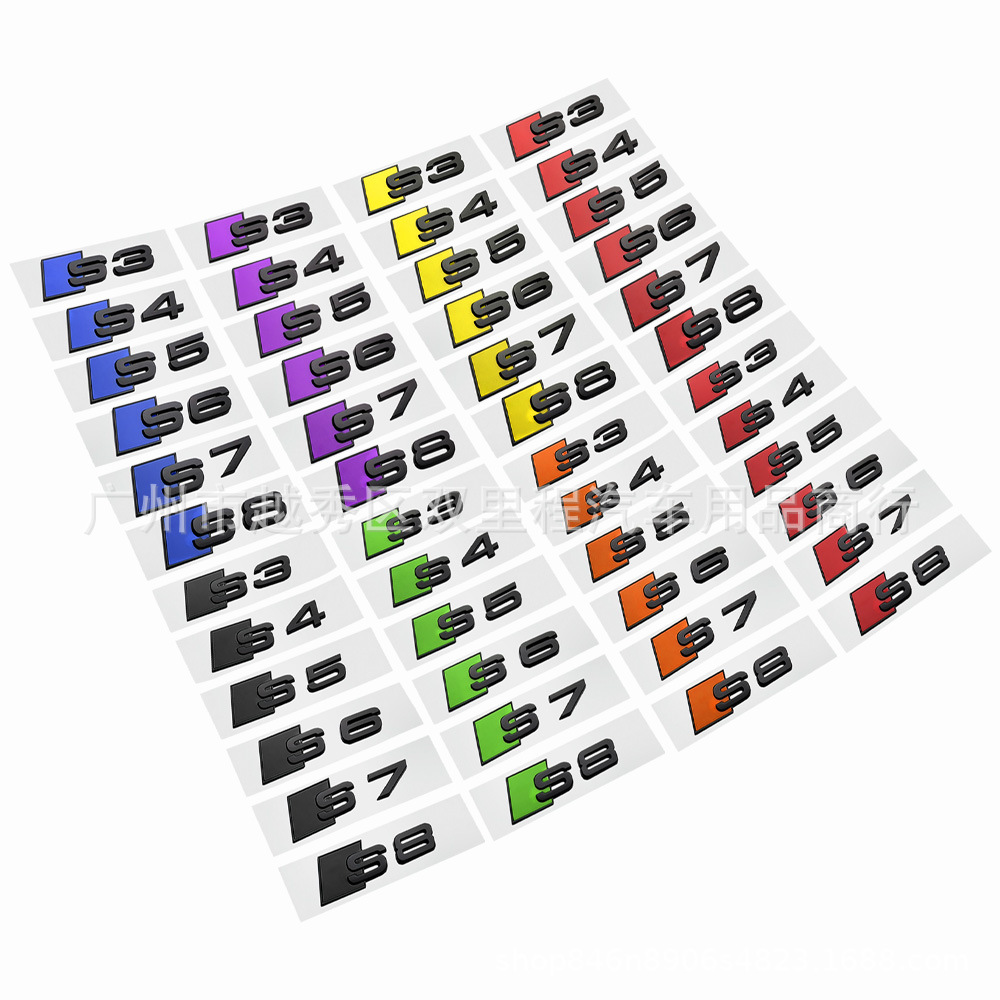 3D ABS negro coche maletero trasero emblema insignia calcomanía para Audi S3 S4 S5 S6 S7 S8 Logo pegatina Accrssorie